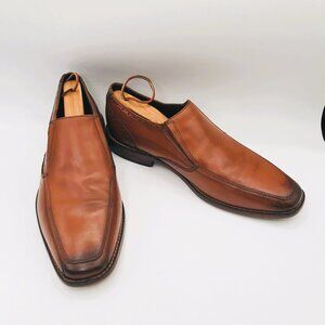 Florsheim Brown Leather Castellano Moc Toe Slip On Dress Shoes Mens 10 D